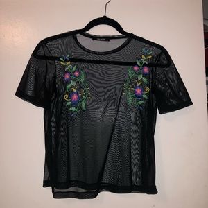 ZARA - Mesh floral shirt